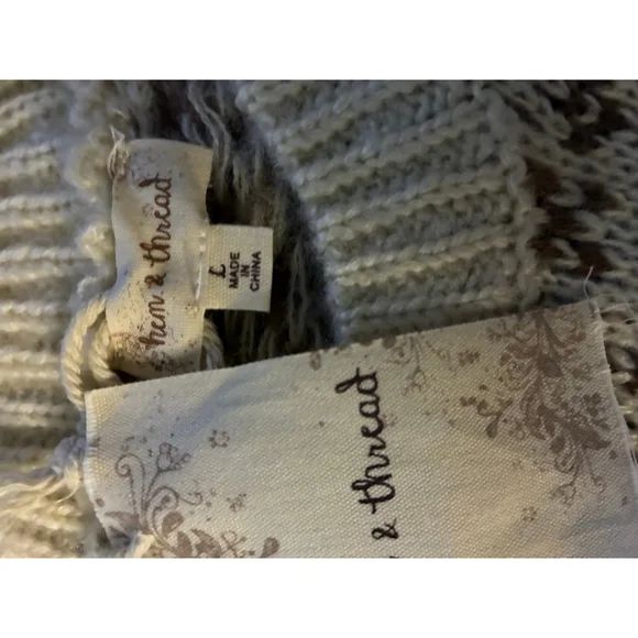 NWT Size Large Cream and Brown Pullover Sweater - Picture 6 of 7